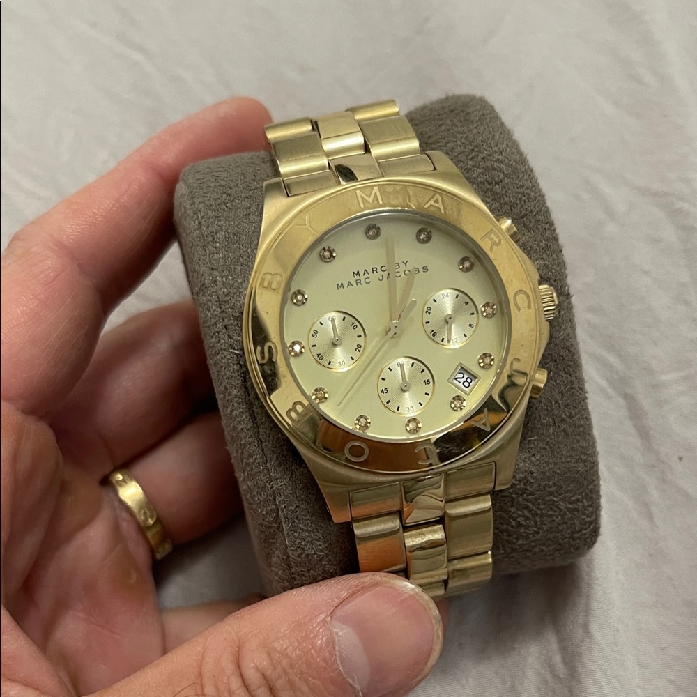Marc By Marc Jacobs Gold-Tone Watch with Crystal Accents